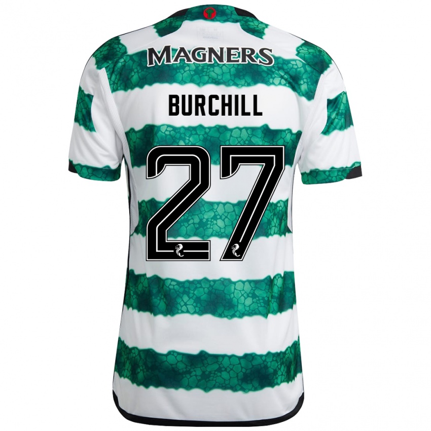 Niño Camiseta Tiree Burchill #27 Verde 1ª Equipación 2023/24 La Camisa Argentina