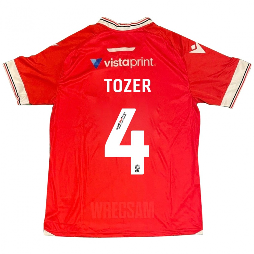 Niño Camiseta Ben Tozer #4 Rojo 1ª Equipación 2023/24 La Camisa Argentina