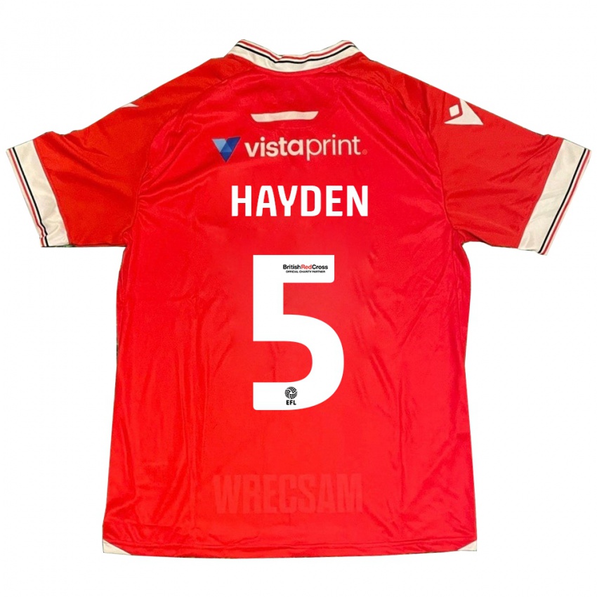 Niño Camiseta Aaron Hayden #5 Rojo 1ª Equipación 2023/24 La Camisa Argentina