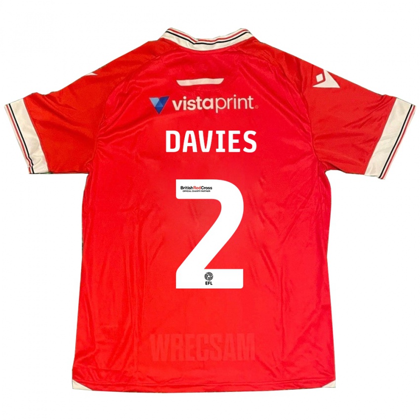 Niño Camiseta Phoebe Davies #2 Rojo 1ª Equipación 2023/24 La Camisa Argentina