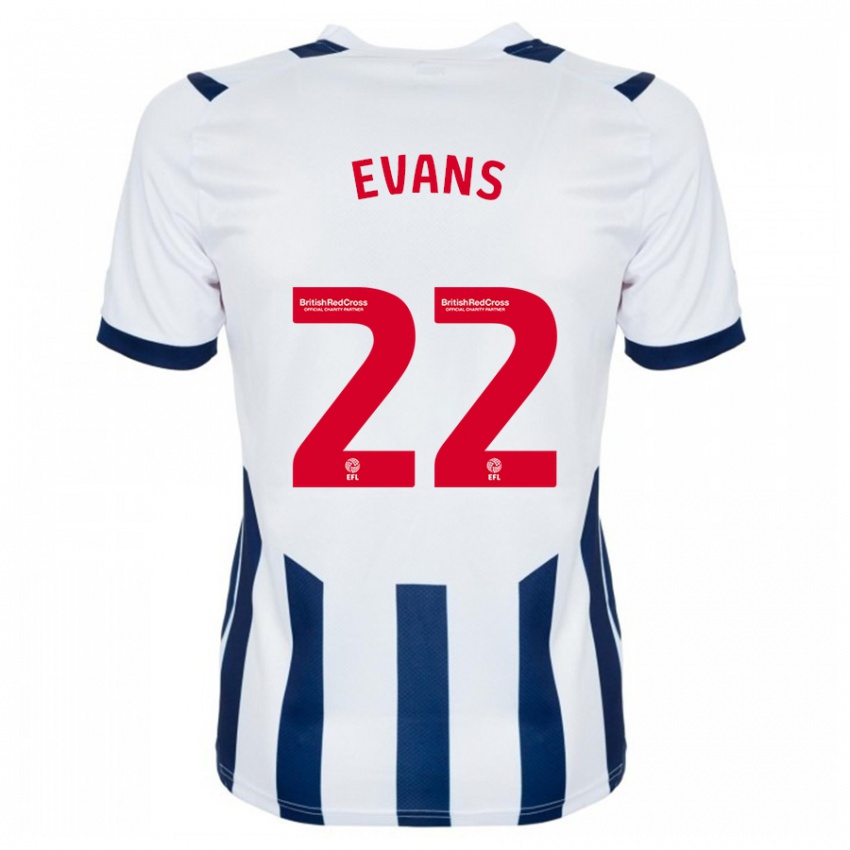 Niño Camiseta Kate Evans #22 Blanco 1ª Equipación 2023/24 La Camisa Argentina