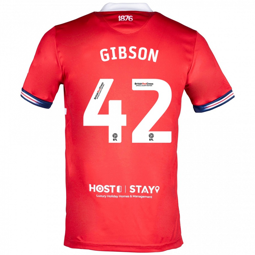 Niño Camiseta Joseph Gibson #42 Rojo 1ª Equipación 2023/24 La Camisa Argentina