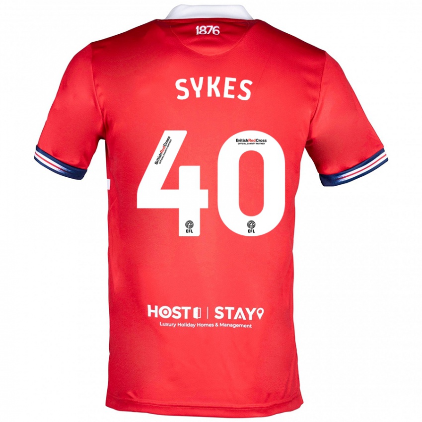 Niño Camiseta Cain Sykes #40 Rojo 1ª Equipación 2023/24 La Camisa Argentina