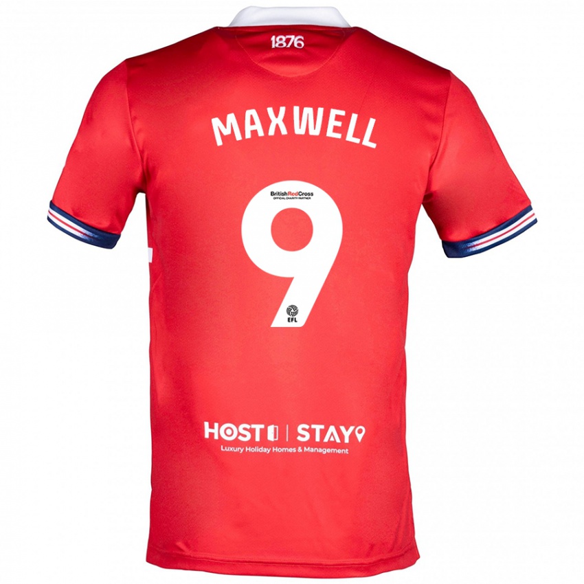 Niño Camiseta Armani Maxwell #9 Rojo 1ª Equipación 2023/24 La Camisa Argentina