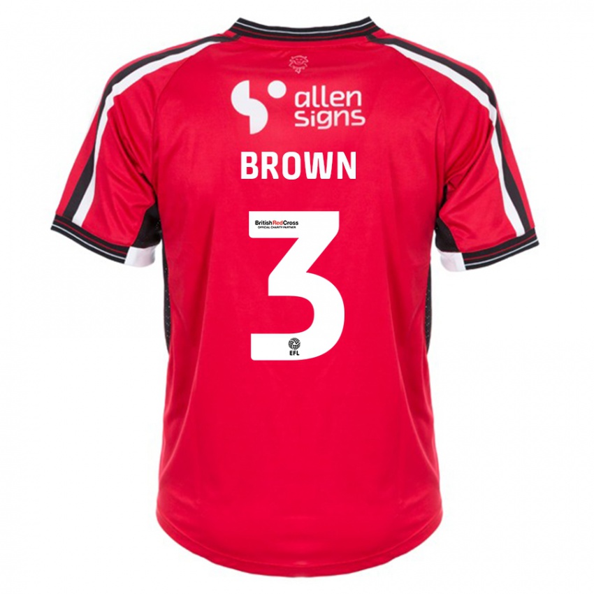 Niño Camiseta Jaden Brown #3 Rojo 1ª Equipación 2023/24 La Camisa Argentina