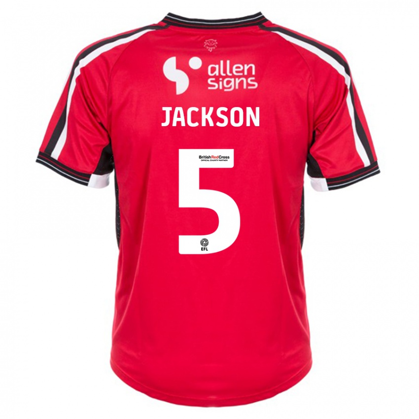 Niño Camiseta Adam Jackson #5 Rojo 1ª Equipación 2023/24 La Camisa Argentina