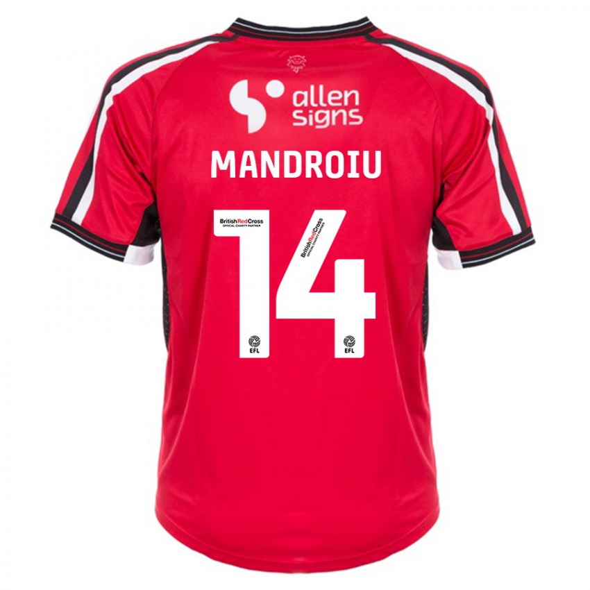 Niño Camiseta Daniel Mandroiu #14 Rojo 1ª Equipación 2023/24 La Camisa Argentina