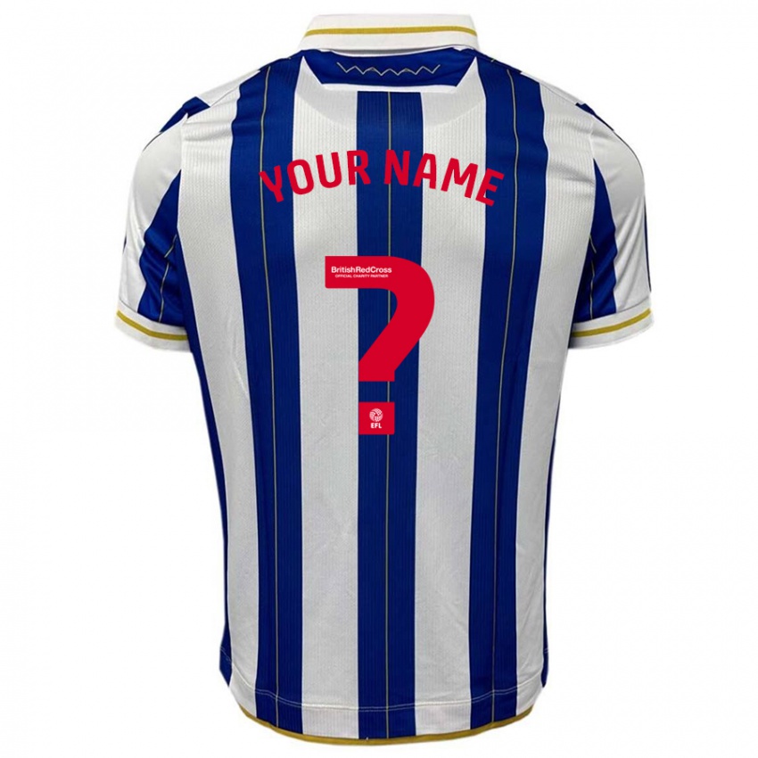 Niño Camiseta Su Nombre #0 Azul Blanco 1ª Equipación 2023/24 La Camisa Argentina