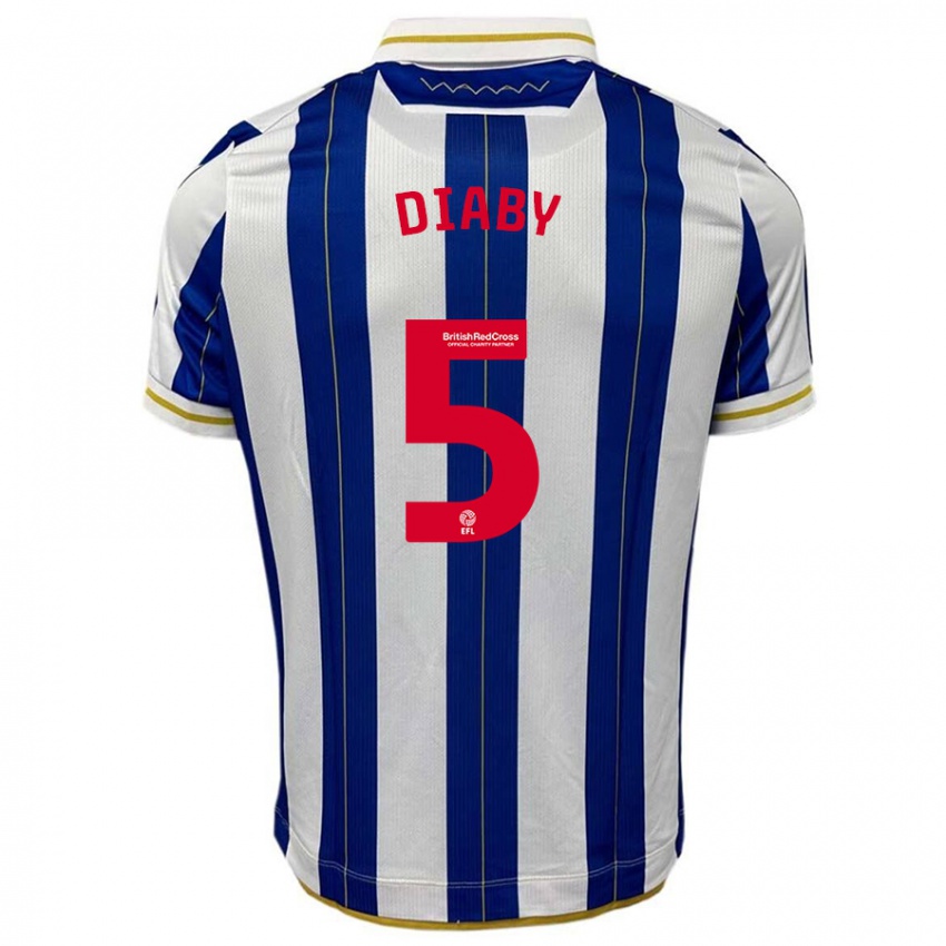 Niño Camiseta Bambo Diaby #5 Azul Blanco 1ª Equipación 2023/24 La Camisa Argentina