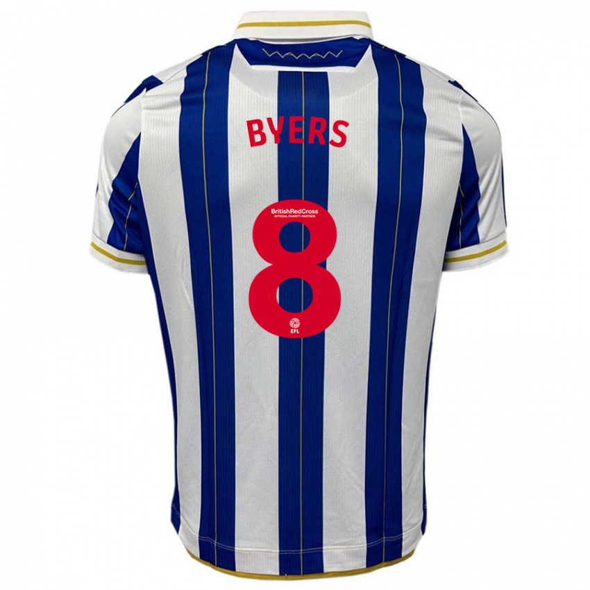 Niño Camiseta George Byers #8 Azul Blanco 1ª Equipación 2023/24 La Camisa Argentina