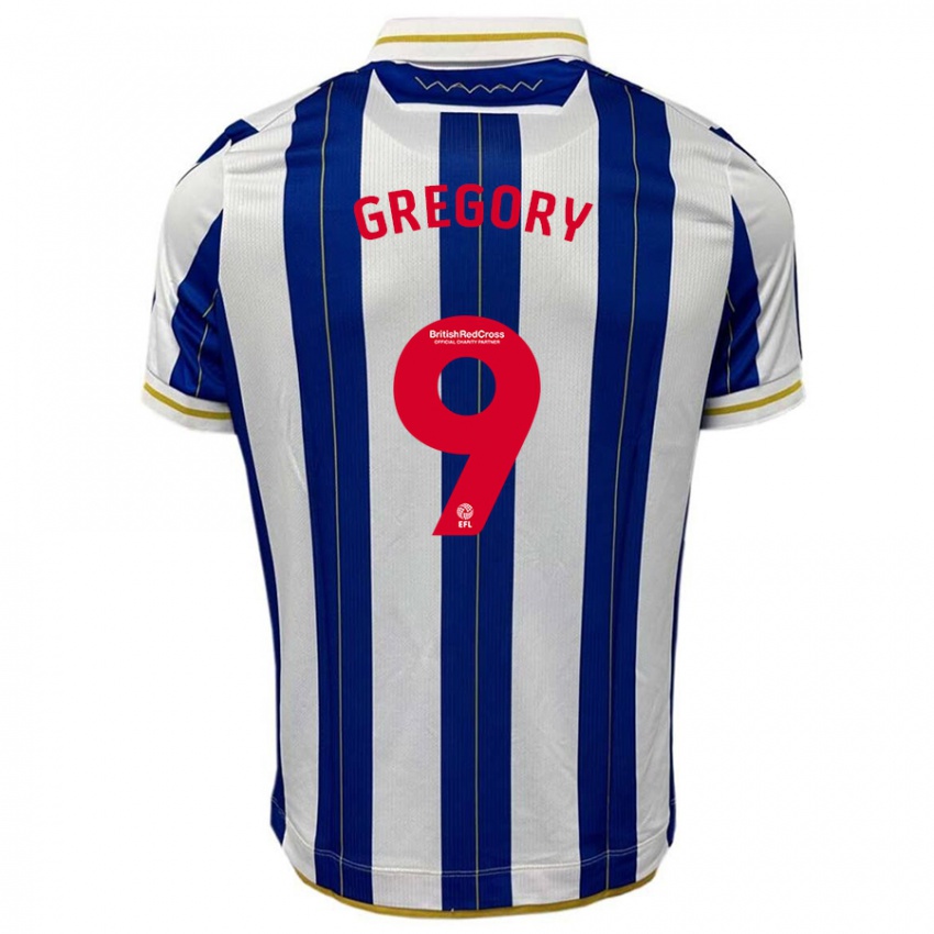 Niño Camiseta Lee Gregory #9 Azul Blanco 1ª Equipación 2023/24 La Camisa Argentina