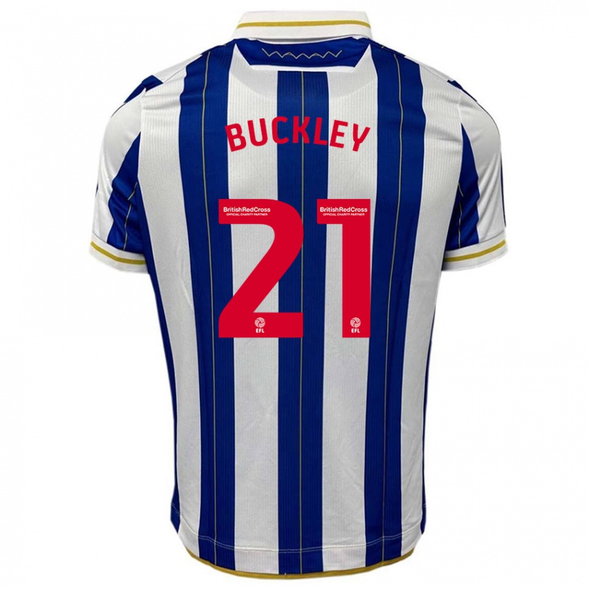 Niño Camiseta John Buckley #21 Azul Blanco 1ª Equipación 2023/24 La Camisa Argentina