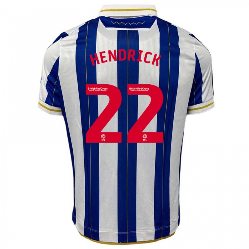 Niño Camiseta Jeff Hendrick #22 Azul Blanco 1ª Equipación 2023/24 La Camisa Argentina