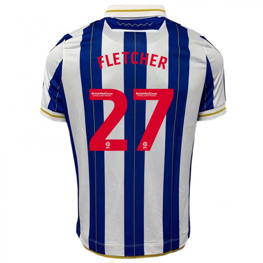 Niño Camiseta Ashley Fletcher #27 Azul Blanco 1ª Equipación 2023/24 La Camisa Argentina