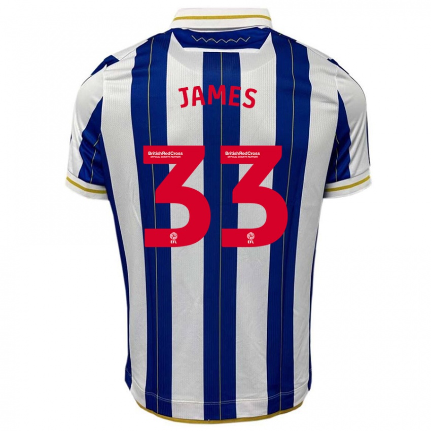 Niño Camiseta Reece James #33 Azul Blanco 1ª Equipación 2023/24 La Camisa Argentina