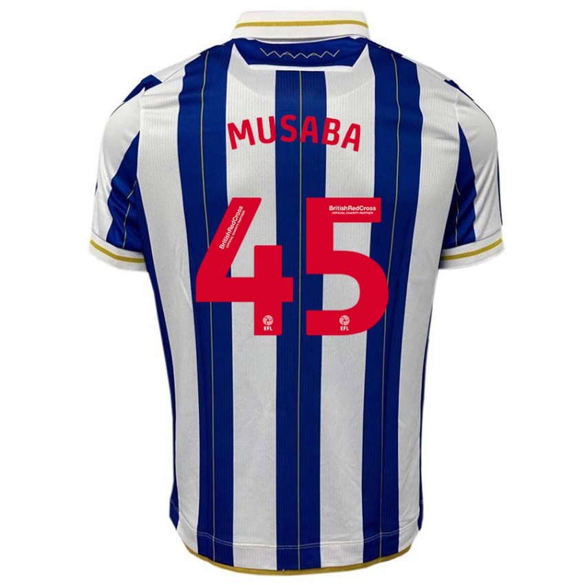 Niño Camiseta Anthony Musaba #45 Azul Blanco 1ª Equipación 2023/24 La Camisa Argentina