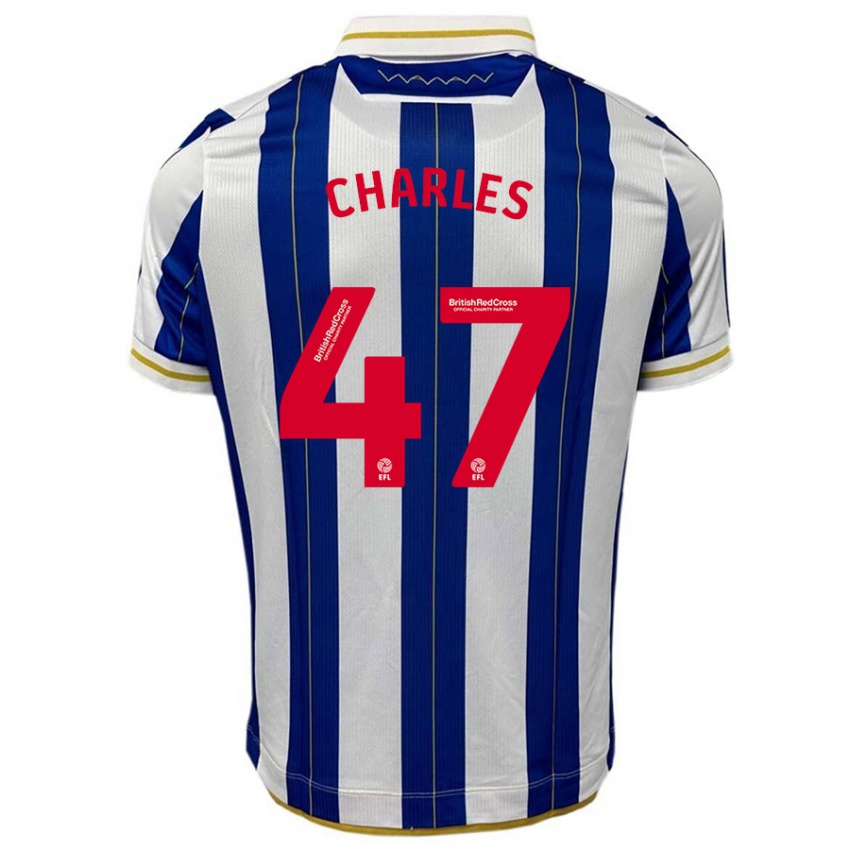 Niño Camiseta Pierce Charles #47 Azul Blanco 1ª Equipación 2023/24 La Camisa Argentina