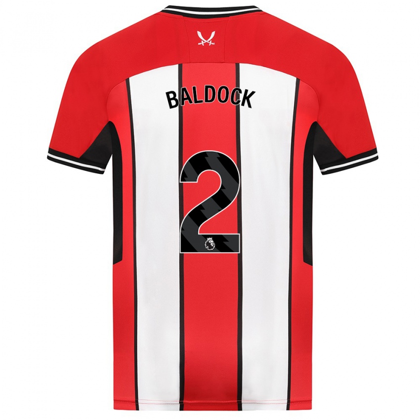 Niño Camiseta George Baldock #2 Rojo 1ª Equipación 2023/24 La Camisa Argentina