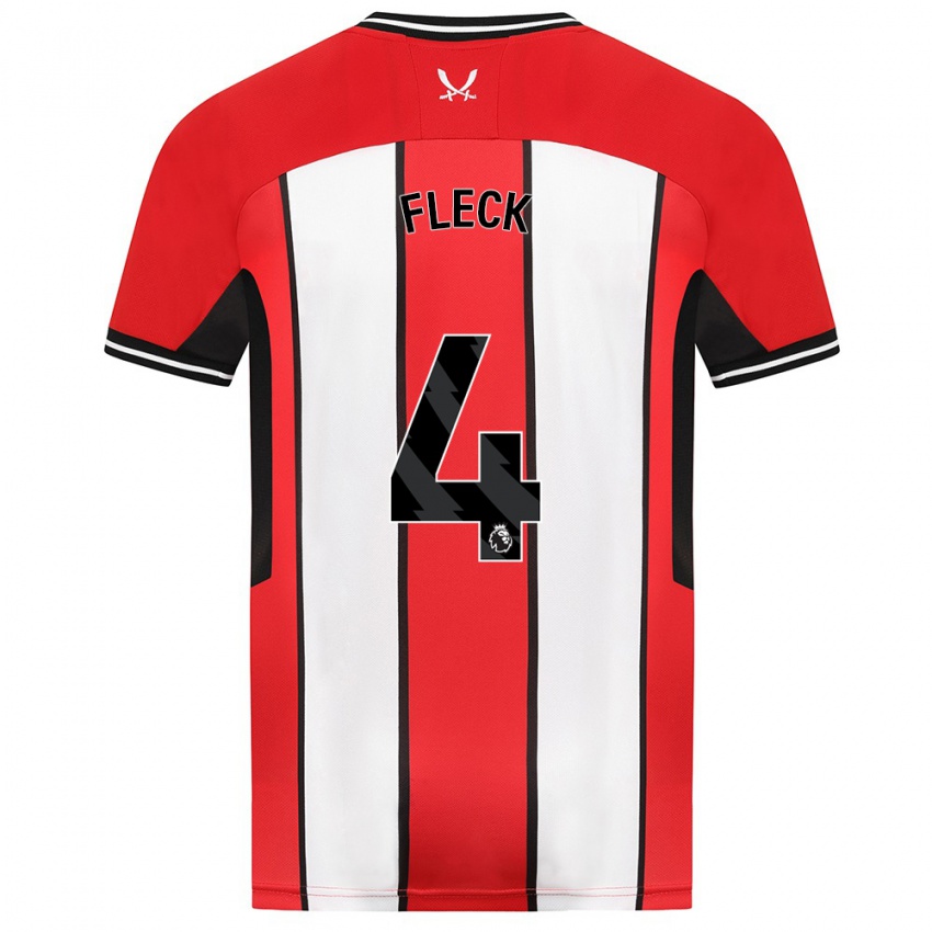 Niño Camiseta John Fleck #4 Rojo 1ª Equipación 2023/24 La Camisa Argentina