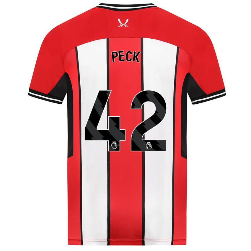 Niño Camiseta Sydie Peck #42 Rojo 1ª Equipación 2023/24 La Camisa Argentina