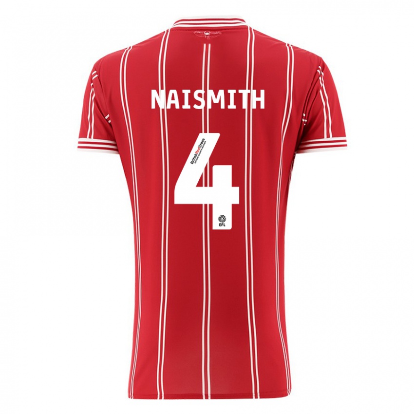 Niño Camiseta Kal Naismith #4 Rojo 1ª Equipación 2023/24 La Camisa Argentina