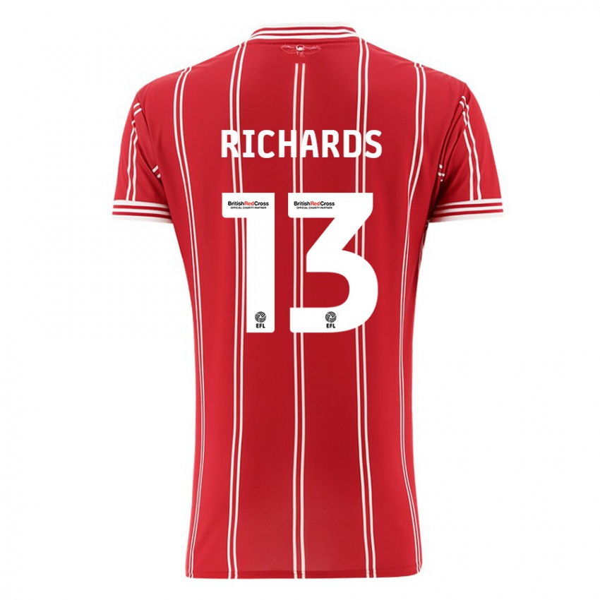 Niño Camiseta Harvey Wiles-Richards #13 Rojo 1ª Equipación 2023/24 La Camisa Argentina