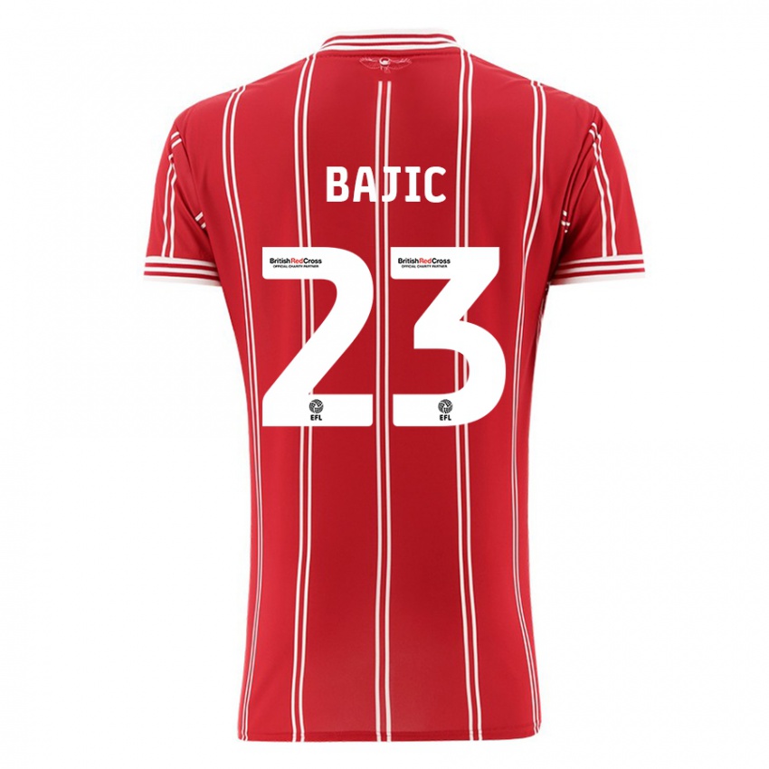 Niño Camiseta Stefan Bajic #23 Rojo 1ª Equipación 2023/24 La Camisa Argentina