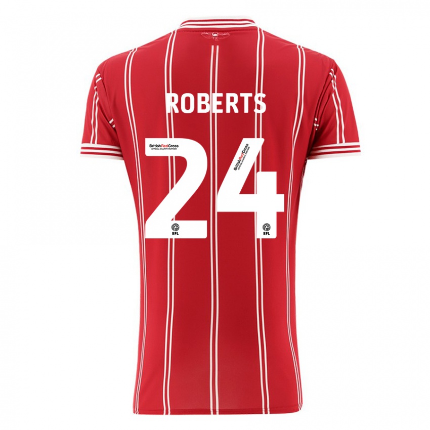 Niño Camiseta Haydon Roberts #24 Rojo 1ª Equipación 2023/24 La Camisa Argentina