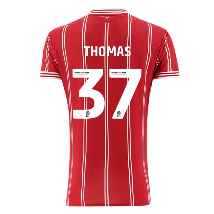Niño Camiseta Olly Thomas #37 Rojo 1ª Equipación 2023/24 La Camisa Argentina