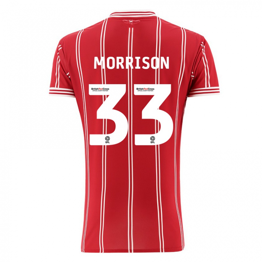 Niño Camiseta Elijah Morrison #33 Rojo 1ª Equipación 2023/24 La Camisa Argentina