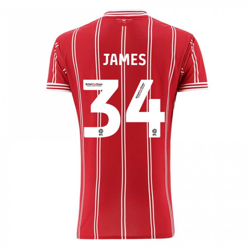 Niño Camiseta Joseph James #34 Rojo 1ª Equipación 2023/24 La Camisa Argentina