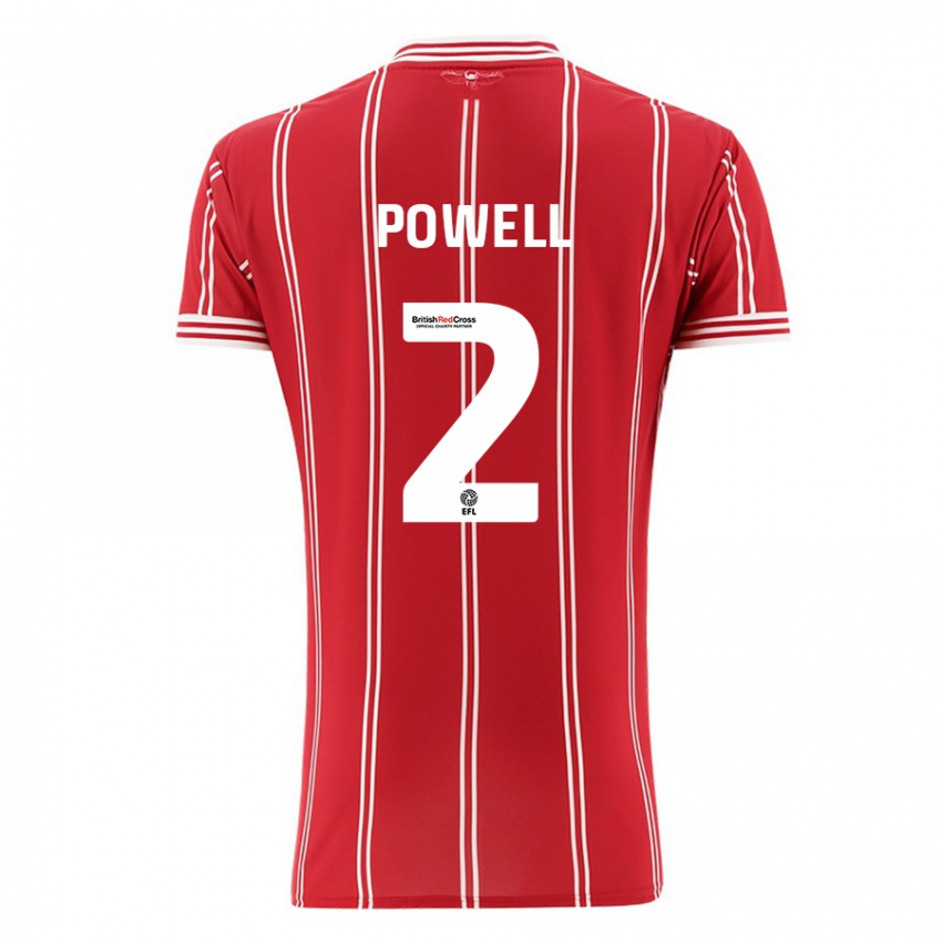 Niño Camiseta Ella Powell #2 Rojo 1ª Equipación 2023/24 La Camisa Argentina