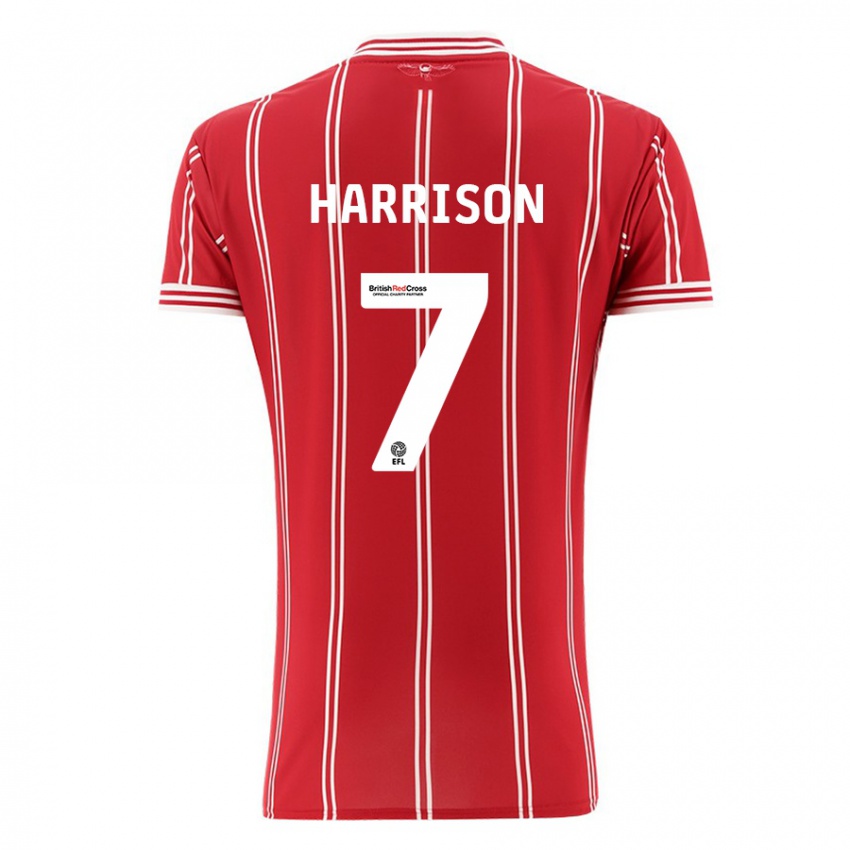 Niño Camiseta Abi Harrison #7 Rojo 1ª Equipación 2023/24 La Camisa Argentina