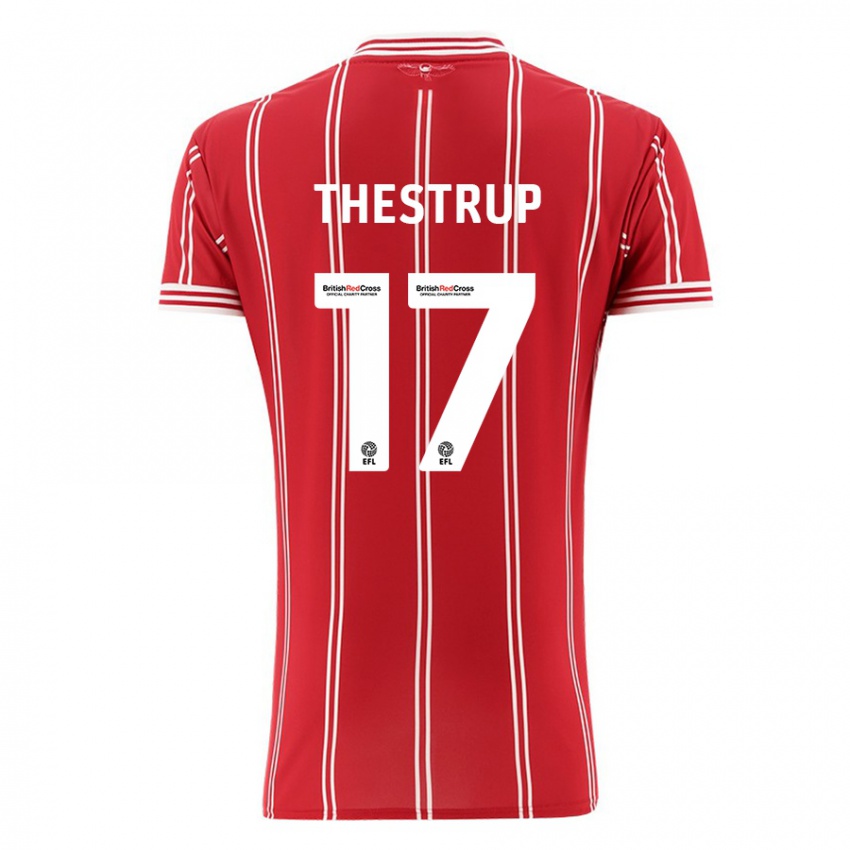 Niño Camiseta Amalie Thestrup #17 Rojo 1ª Equipación 2023/24 La Camisa Argentina