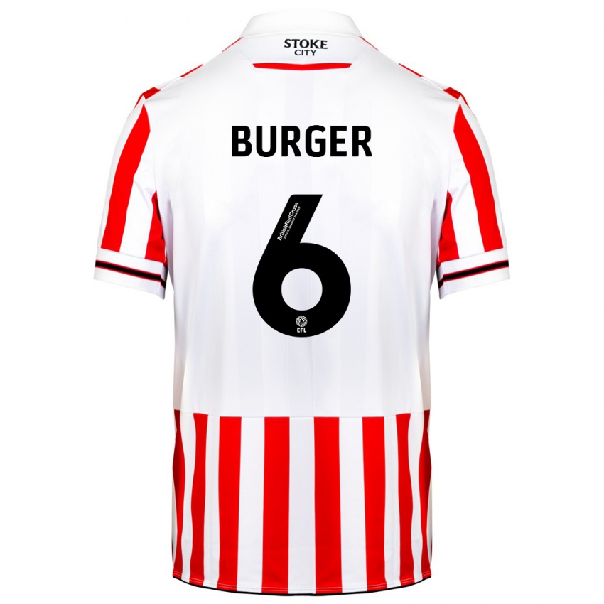 Niño Camiseta Wouter Burger #6 Rojo Blanco 1ª Equipación 2023/24 La Camisa Argentina