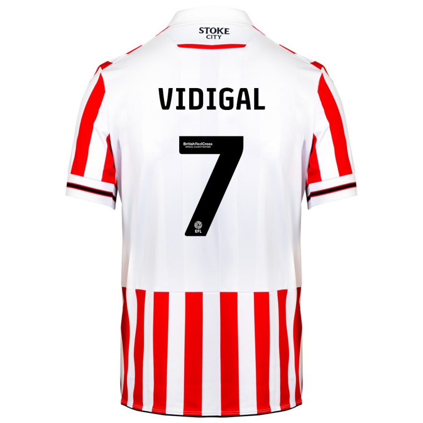 Niño Camiseta André Vidigal #7 Rojo Blanco 1ª Equipación 2023/24 La Camisa Argentina