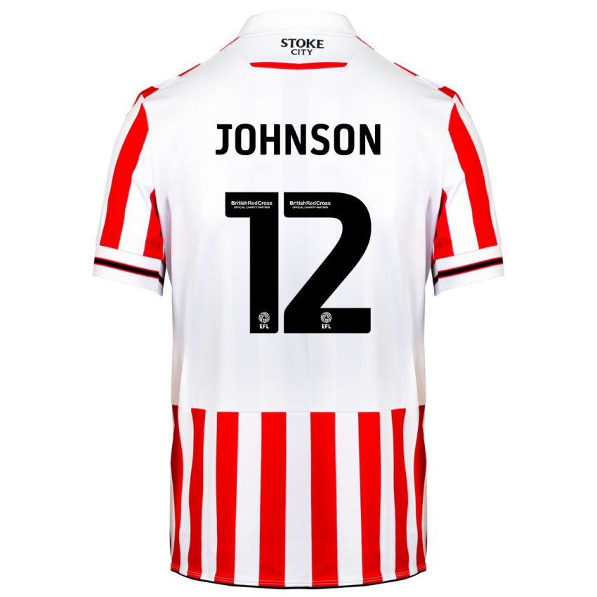 Niño Camiseta Daniel Johnson #12 Rojo Blanco 1ª Equipación 2023/24 La Camisa Argentina