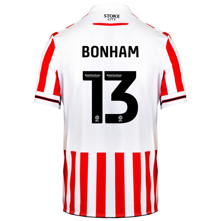 Niño Camiseta Jack Bonham #13 Rojo Blanco 1ª Equipación 2023/24 La Camisa Argentina