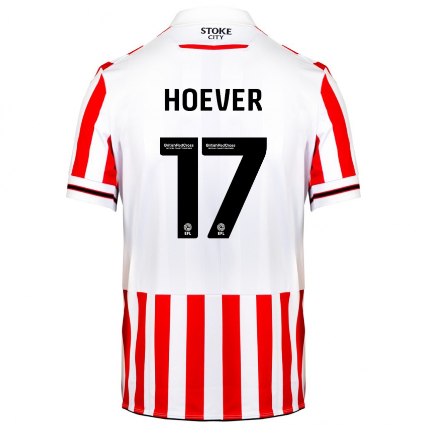 Niño Camiseta Ki-Jana Hoever #17 Rojo Blanco 1ª Equipación 2023/24 La Camisa Argentina