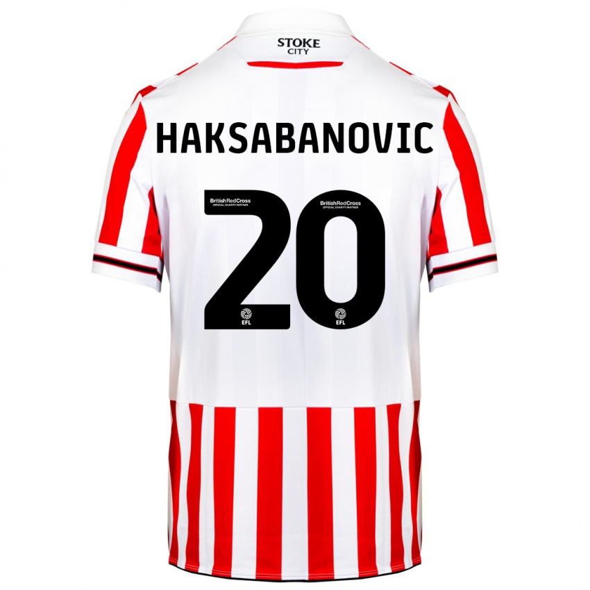 Niño Camiseta Sead Hakšabanović #20 Rojo Blanco 1ª Equipación 2023/24 La Camisa Argentina