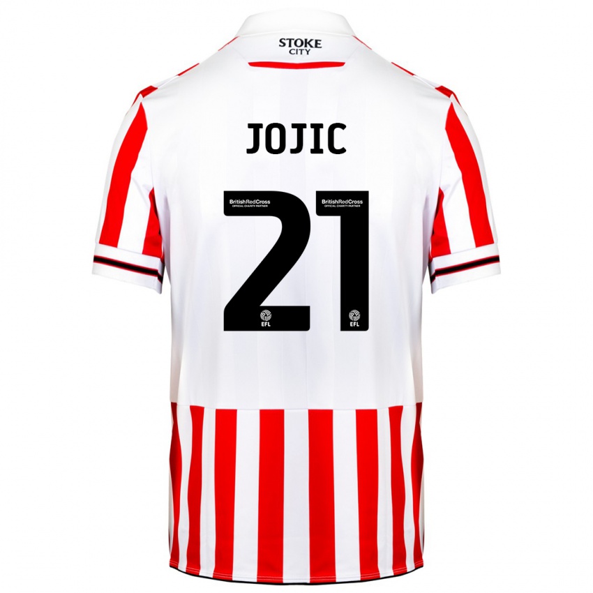 Niño Camiseta Nikola Jojic #21 Rojo Blanco 1ª Equipación 2023/24 La Camisa Argentina