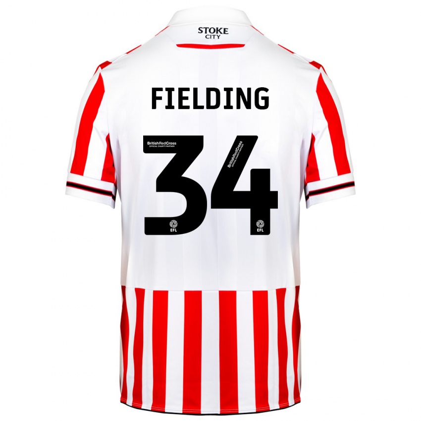 Niño Camiseta Frank Fielding #34 Rojo Blanco 1ª Equipación 2023/24 La Camisa Argentina