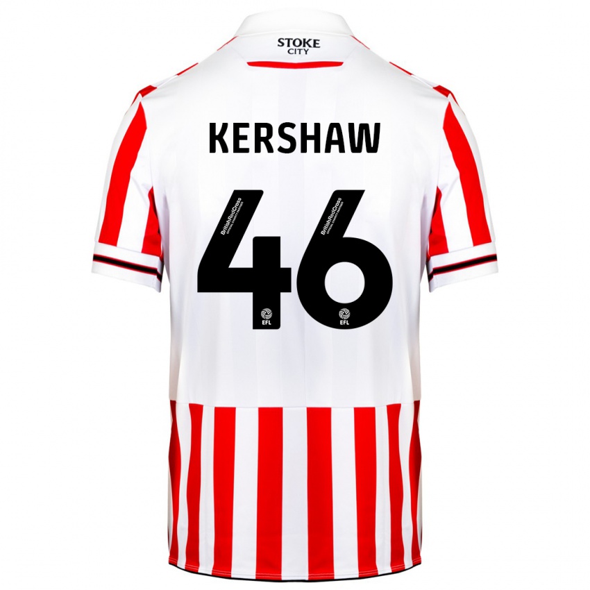 Niño Camiseta Ben Kershaw #46 Rojo Blanco 1ª Equipación 2023/24 La Camisa Argentina