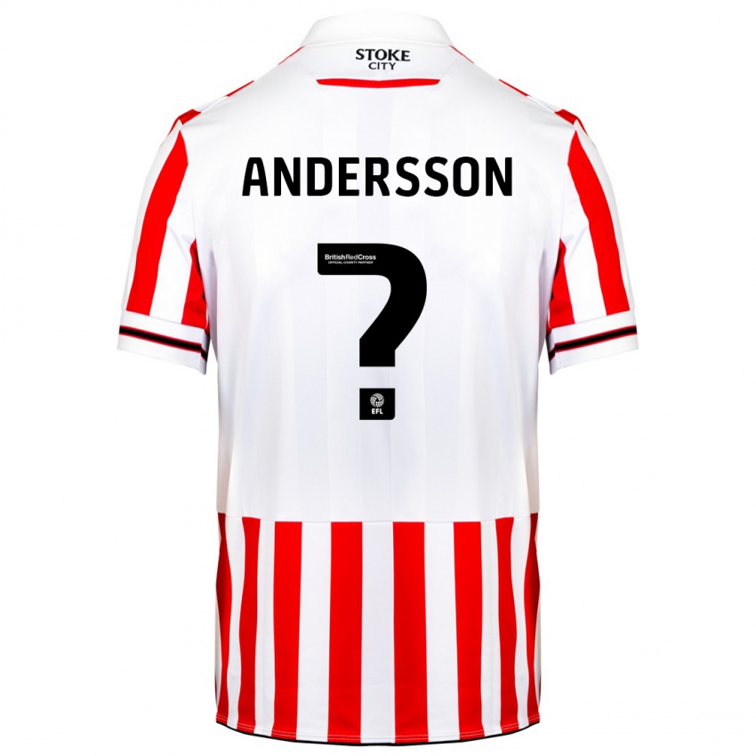 Niño Camiseta Edwin Andersson #0 Rojo Blanco 1ª Equipación 2023/24 La Camisa Argentina
