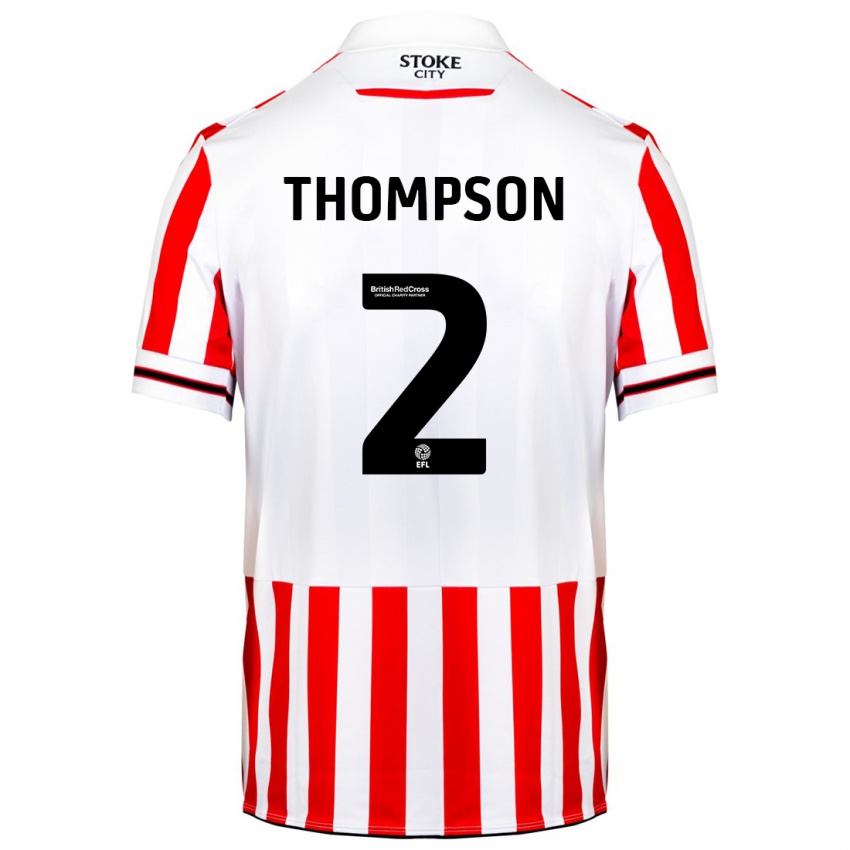 Niño Camiseta Sophie Thompson #2 Rojo Blanco 1ª Equipación 2023/24 La Camisa Argentina