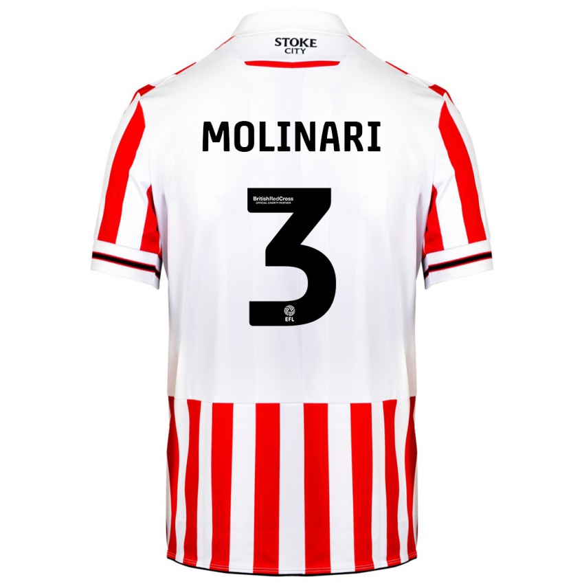 Niño Camiseta Lucia Molinari #3 Rojo Blanco 1ª Equipación 2023/24 La Camisa Argentina