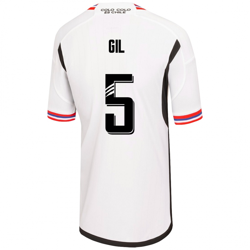 Niño Camiseta Leonardo Gil #5 Blanco 1ª Equipación 2023/24 La Camisa Argentina