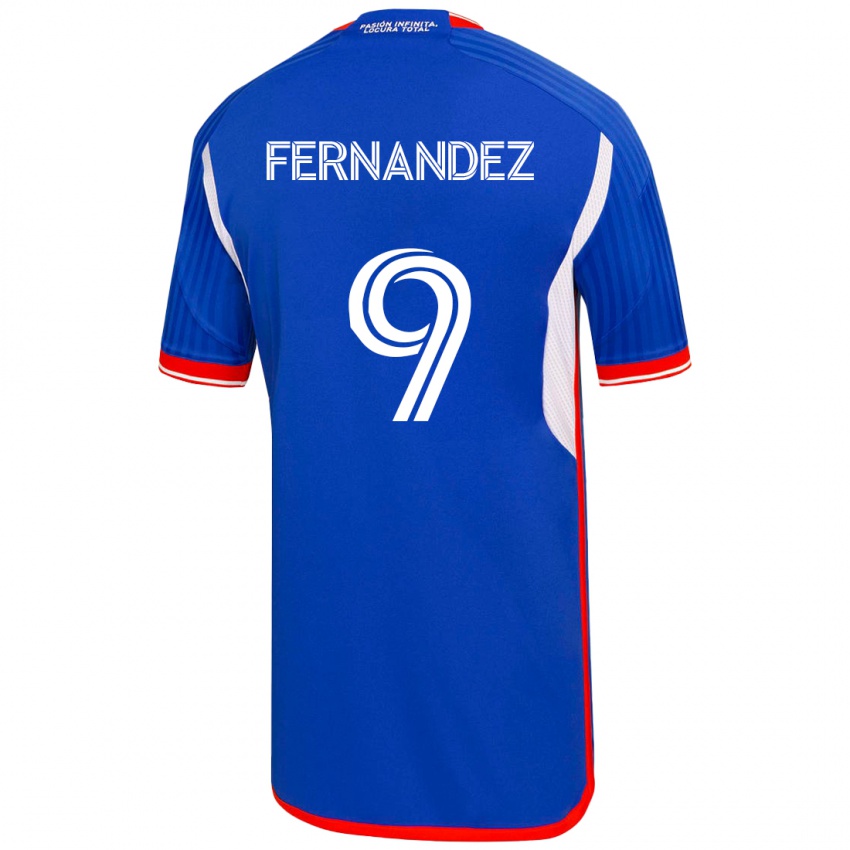 Niño Camiseta Leandro Fernández #9 Azul 1ª Equipación 2023/24 La Camisa Argentina