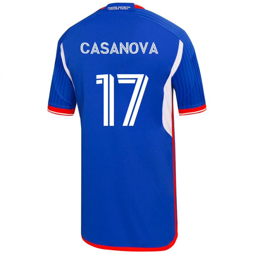 Niño Camiseta Luis Casanova #17 Azul 1ª Equipación 2023/24 La Camisa Argentina