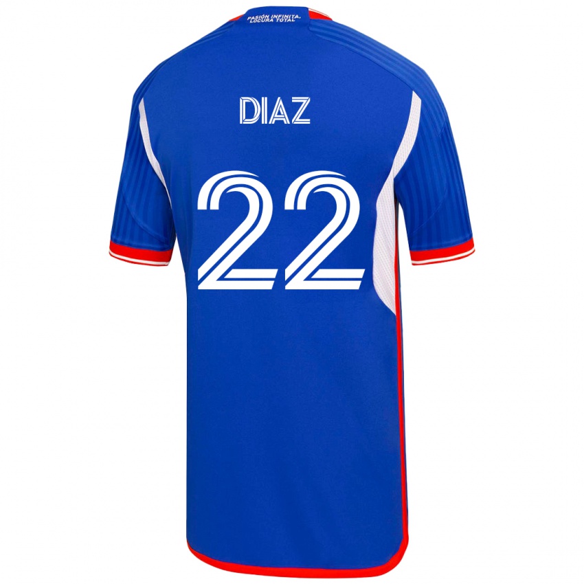 Niño Camiseta Valentina Díaz #22 Azul 1ª Equipación 2023/24 La Camisa Argentina